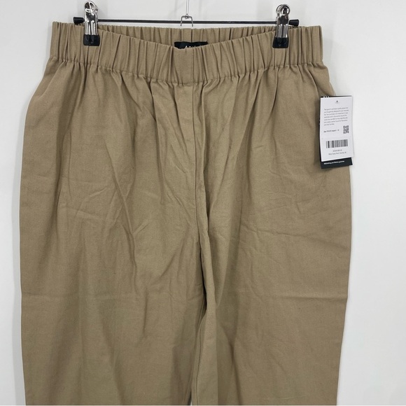 NWT Able | Mary easy pants beige hummus Crop Elastic Waist Size M 100% cotton - Picture 3 of 13